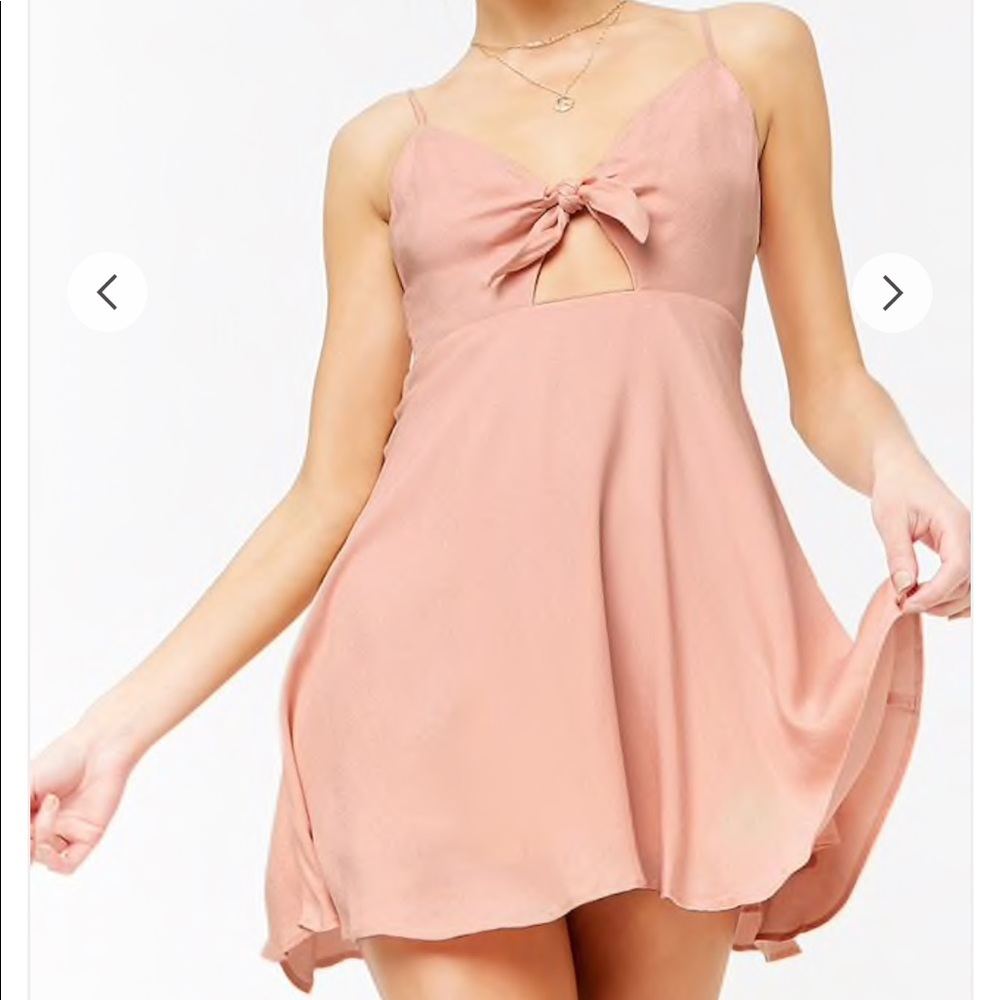 Tie Front Babydoll Dress with Keyhole Cutout